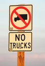 No Trucks Allowed Sign