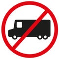 No trucks allowed sign, useful symbol to prevent heavy load access, also to increase security while public occasion like market