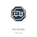 No trucks icon vector. Trendy flat no trucks icon from traffic signs collection isolated on white background. Vector illustration