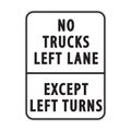 no trucks left lane except left turns. Vector illustration decorative design