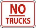 No Trucks Sign On White Background