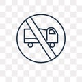 No trucks vector icon isolated on transparent background, linear