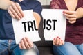 No trust. Cheating, infidelity, marital problems. Royalty Free Stock Photo