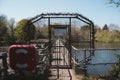 No Unauthorised Access sign on the locked gate at the Penton Hook Lock Royalty Free Stock Photo