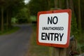 No unauthorised entry sign, dr Royalty Free Stock Photo