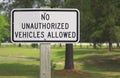 No Unauthorized Vehicles