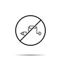 No unscrew, drill, hand icon. Simple thin line, outline vector of construction tools ban, prohibition, forbiddance icons for ui