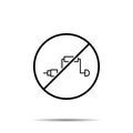 No unscrew, drill, hand icon. Simple thin line, outline vector of construction tools ban, prohibition, forbiddance icons for ui Royalty Free Stock Photo