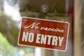 No vaccine, no entry sign