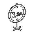 No Vehicles Taller than Indicate Icon. Doodle Hand Drawn or Outline Icon Style Royalty Free Stock Photo