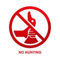 no hunting sign isolated on white background