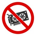 Flat Vector No Videocard Icon