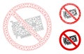 No Videocard Vector Mesh Wire Frame Model and Triangle Mosaic Icon Royalty Free Stock Photo