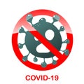 No virus covid-19 - cartoon icon sign