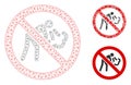 No Vomit Vector Mesh 2D Model and Triangle Mosaic Icon