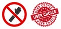 No Voting Icon with Grunge User Choice Stamp