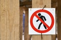 No walking pedestrian warning sign Royalty Free Stock Photo