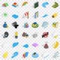 No war icons set, isometric style