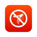 No wasp sign icon digital red