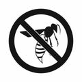 No wasp sign icon, simple style