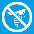 No wasp sign icon white