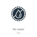 No water icon vector. Trendy flat no water icon from signs collection isolated on white background. Vector illustration can be