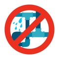 No water leak, pipe icon sign. Royalty Free Stock Photo