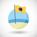 No watercrafts beach flag flat icon Royalty Free Stock Photo