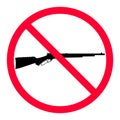 No weapon sign. Sign prohibited gun. Sign forbidden weapons. No guns allowed sign. Weapons banned. Royalty Free Stock Photo