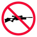 No weapon sign. Sign prohibited gun. Sign forbidden weapons. No guns allowed sign. Weapons banned. Royalty Free Stock Photo