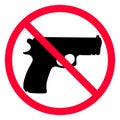 No weapon sign. Sign prohibited gun. Sign forbidden weapons. No guns allowed sign. Weapons banned. Royalty Free Stock Photo