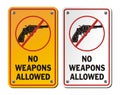 No weapons allowed - revolver icons