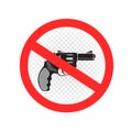 No weapons and guns sign icon