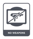 no weapons icon in trendy design style. no weapons icon isolated on white background. no weapons vector icon simple and modern Royalty Free Stock Photo