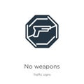 No weapons icon vector. Trendy flat no weapons icon from traffic signs collection isolated on white background. Vector Royalty Free Stock Photo