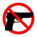 No weapons sign. Black gun in a red crossed circle