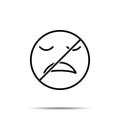 No weary, face icon. Simple thin line, outline vector of emotion icons for ui and ux, website or mobile application on white