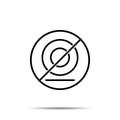 No web cam icon. Simple thin line, outline vector of web ban, prohibition, embargo, interdict, forbiddance icons for ui and ux, Royalty Free Stock Photo