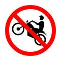 No wheelie symbol icon