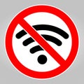 No Wifi Area Sing Isolate On White Background,Vector Illustration Royalty Free Stock Photo