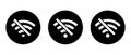 No wifi sign icon vector. Disconnected wireless network concept