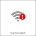 No WiFi vector icon on transparent background. Wi-Fi logo illustration. Lack of internet on white isolated Royalty Free Stock Photo