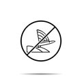 No windsurf icon. Simple thin line, outline vector of adventure ban, prohibition, embargo, interdict, forbiddance icons for ui and