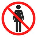 Cool no woman sign icon Royalty Free Stock Photo
