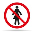No Woman Sign on white background. Royalty Free Stock Photo