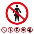 No woman sign on white background. Royalty Free Stock Photo