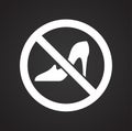 No women allowed sign on black background for graphic and web design, Modern simple vector sign. Internet concept. Trendy symbol