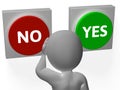 No Yes Buttons Show Rejection Or Granted Royalty Free Stock Photo