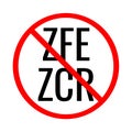 No ZFE and ZCR sign in France Royalty Free Stock Photo