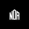 NOA letter logo design on BLACK background. NOA creative initials letter logo concept. NOA letter design.NOA letter logo design on Royalty Free Stock Photo